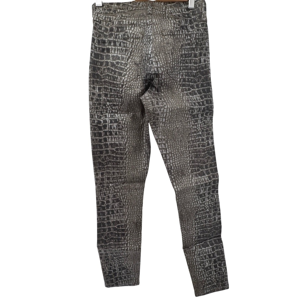 L'AGENCE Margot High Rise Skinny Jeans in Chestnut Black Croc Foil Size 25 NWT - Picture 8 of 15